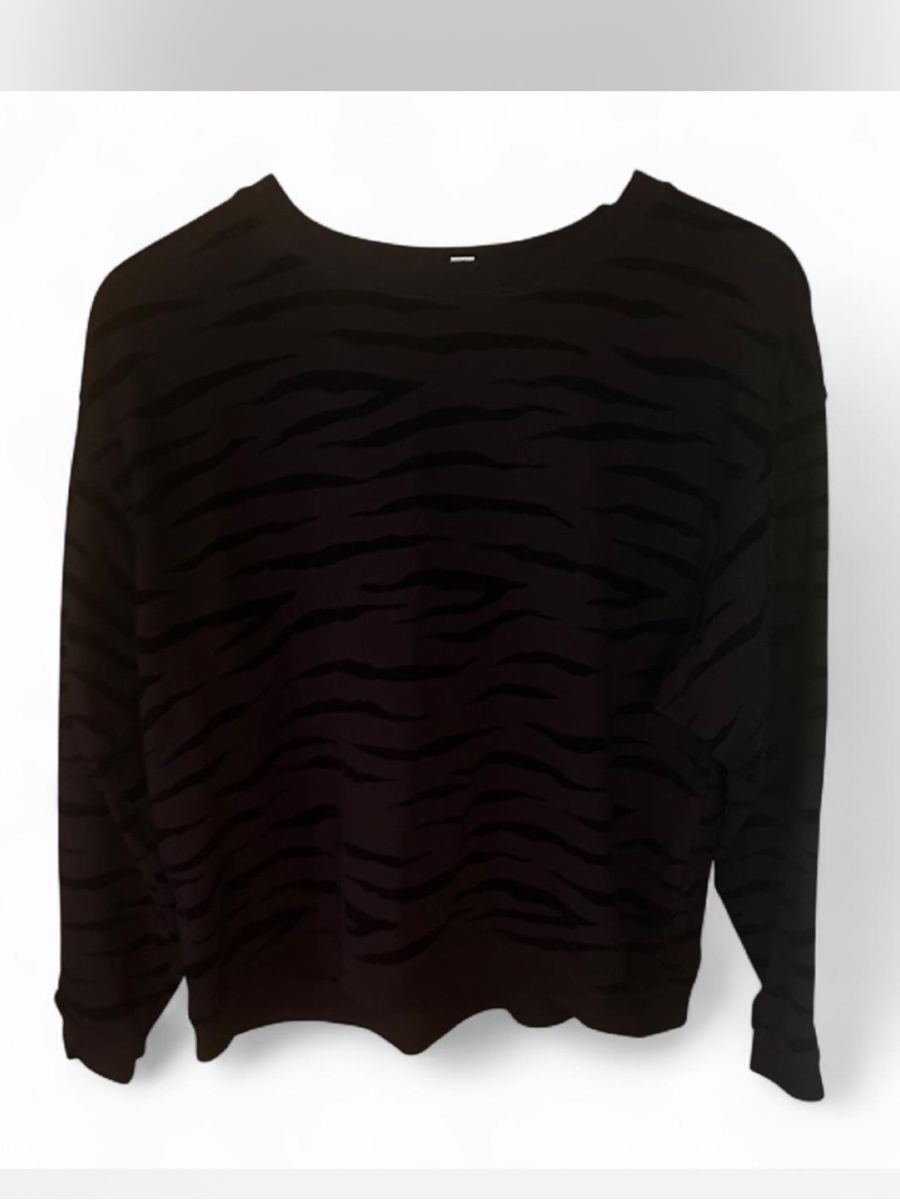 Black Animal Print Crewneck Sweater